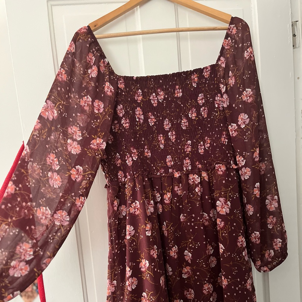Square neck/ off the shoulder dress